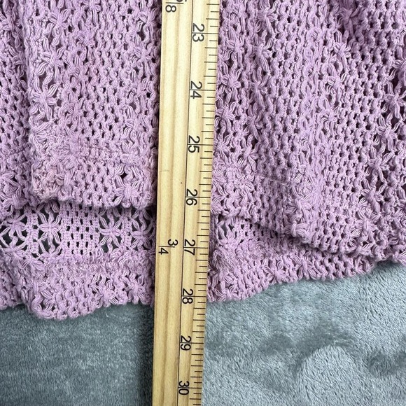 Free People Beach Pink Knit Collared Button Front Romper XS/TP Crochet Lace - Picture 8 of 11